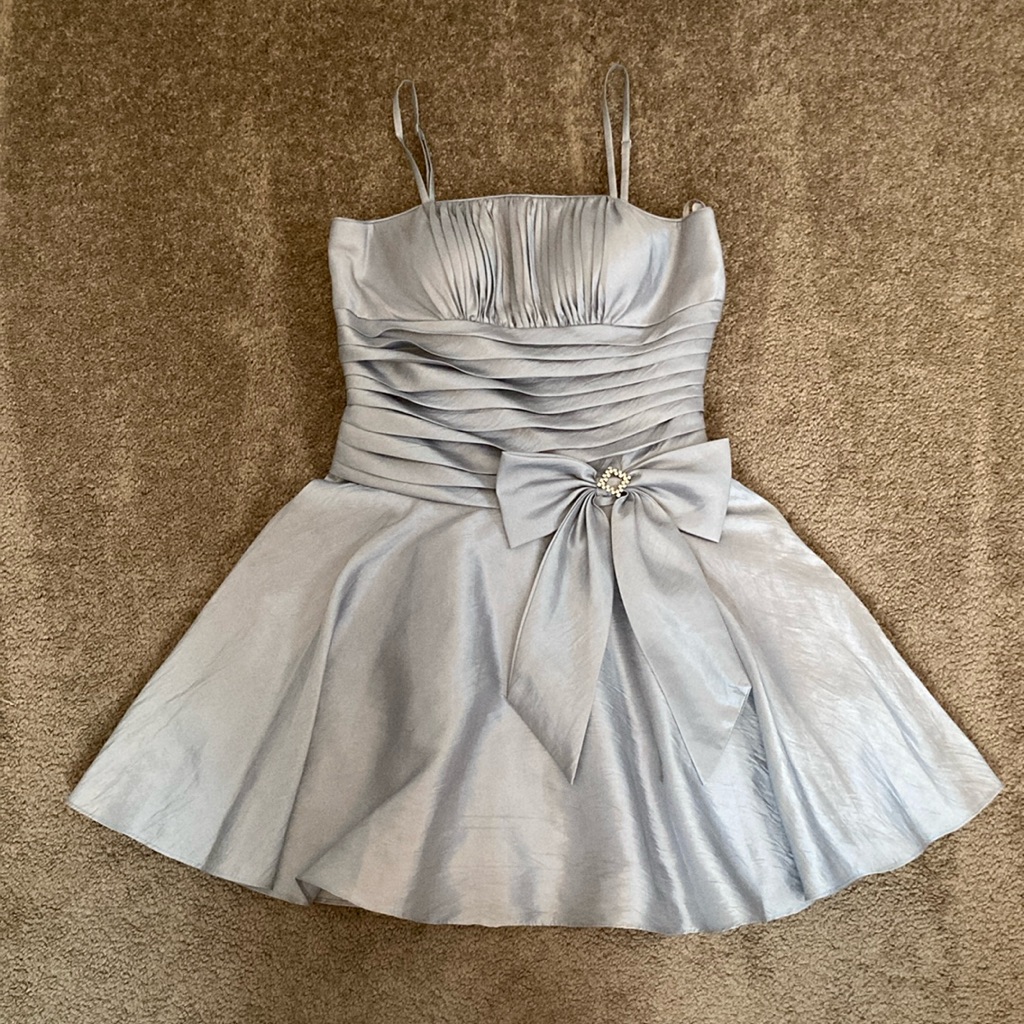 Unknown Source Vintage Y2k Silver/Grey Mini Party Dress